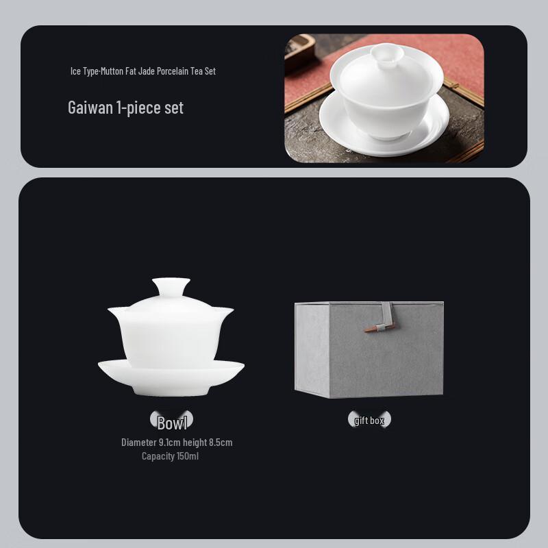 Buzhuo Ceramic Sancai Gaiwan Tea Cups