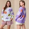 2025 Autumn and Winter New Women's Clothing Halloween Crew Neck Pullover Long-sleeved Top Casual Sweater Women