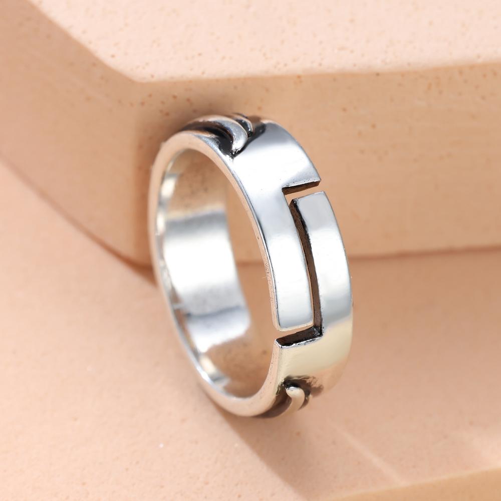 Мужское кольцо в стиле ретро, тайское серебро, двухцветное баскетбольное крыло, крылья, персонализированное модное мужское и женское изношенное маленькое открытое кольцо