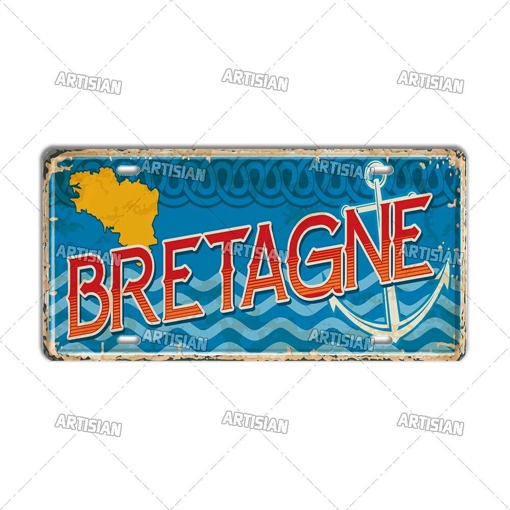 Artisian France Province Ctiy Metal Sign Landmark License Plate Travel Car Plate Decorative Tin Plaque Wall Decor Garage Bar Pub