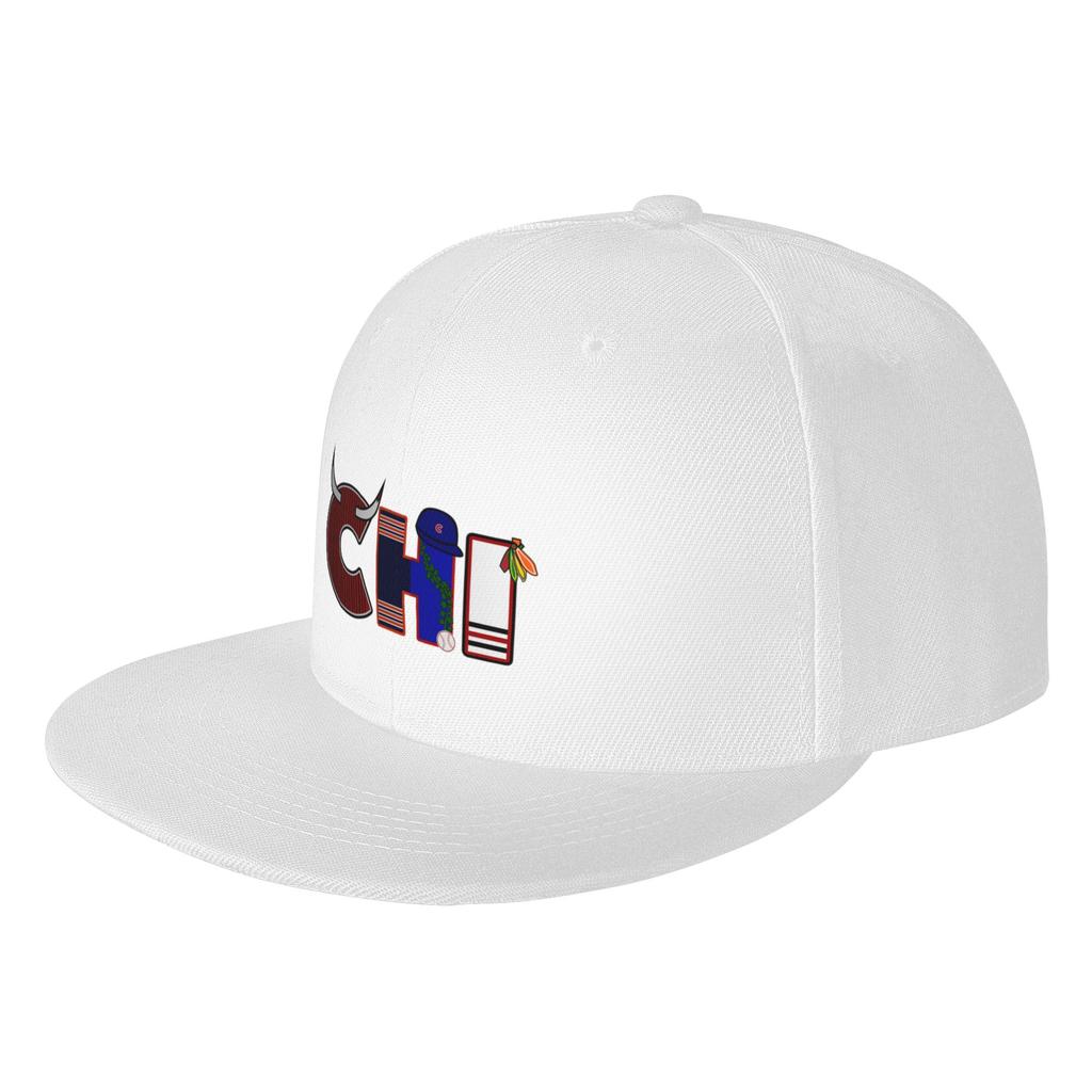 Fashion Chicago City North Flat Brim Sun Hat Photo Shooting Trucker Cap