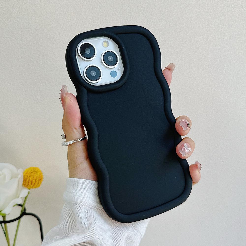 Чехол из жидкого силикона с волнистым рисунком для Motorola Moto G04 G14 G24 G34 G54 G84 5G G82 G52 G22 G32 G53 G23 G13 G04S Задняя крышка