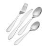 24Pc Stainless Steel Flatware Set Service 6 Durable Rust Resistant Dinner Forks Knives Spoons Teaspoons Elegant Tableware