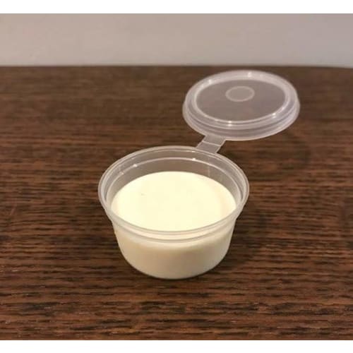 Leak-Resistant Takeout Containers, 1 Oz (25ml), PP, 50-Count, with Snap-Closing Hinged Lids, for Sauces and Condiments, Disposable, Takeaway