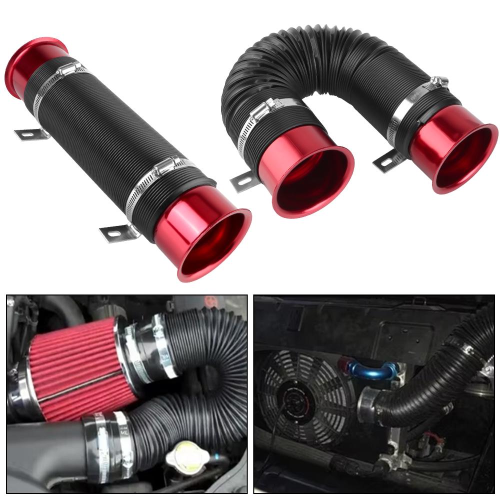 Автомобильные аксессуары 76 мм шланг холодный воздуховод труба гибкая труба воздуховода автомобиль холодный воздух турбо впускная труба 1 шт регулируемая