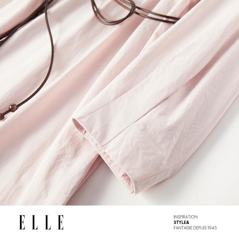 ELLE Французское рубашечное платье-миди с контрастным поясом