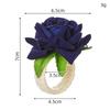 Red Rose Shape Handicraft Towel Buckle Napkin Ring Wedding Party Valentine's Day Hotel Table Decor Metal Gold Napkin Holder