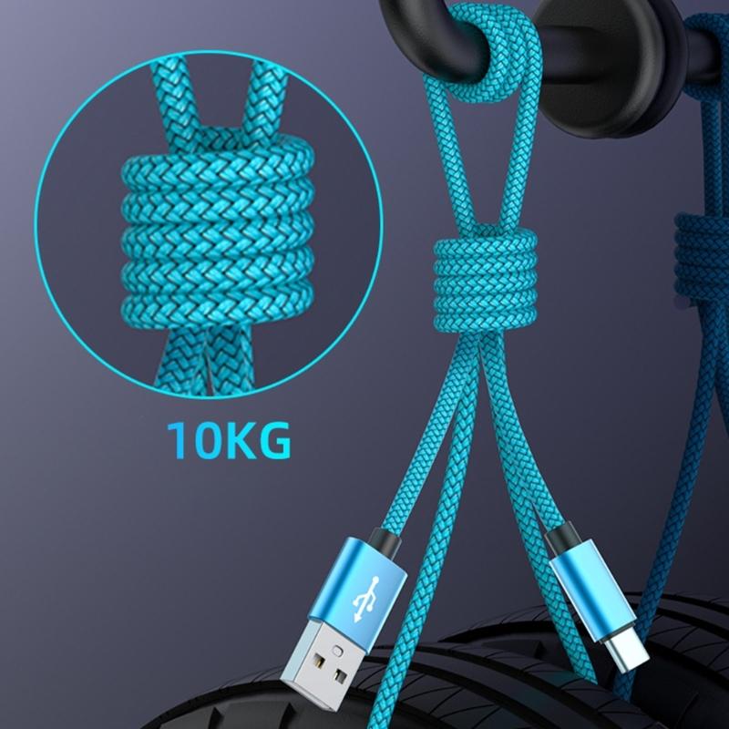Плетеные кабели для зарядки телефона USB C Быстрая зарядка 3A Power Delivery 100 Вт 480 Мбит/с Передача данных для нескольких устройств