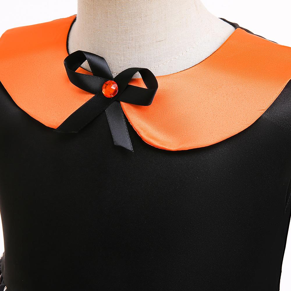 Новый нарядный волшебный костюм ведьмы на Хэллоуин для детей, готическое черное платье для девочки, карнавальное платье принцессы на Хэллоуин для девочек