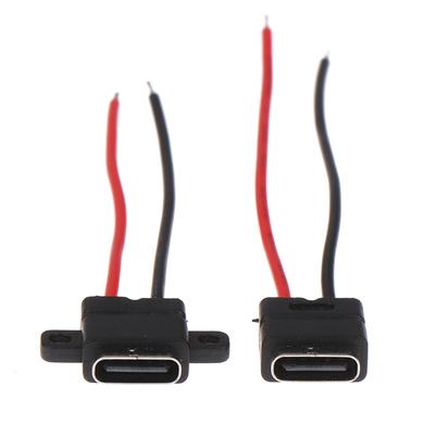1 шт. Водонепроницаемый разъем USB Type-C с припаянным проводом, гнездо, быстрая зарядка, интерфейс зарядки Type-C, разъем