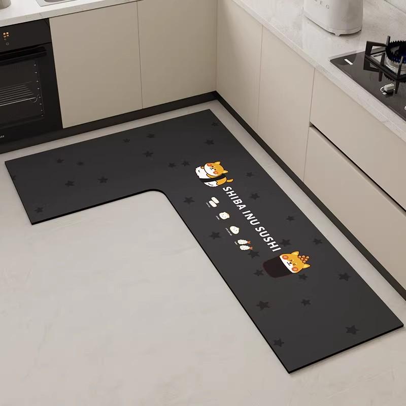 Г-образный абсорбирующий кухонный коврик - мягкий, устойчивый к грязи, простой в уходе, напольный коврик с диатомовой грязью