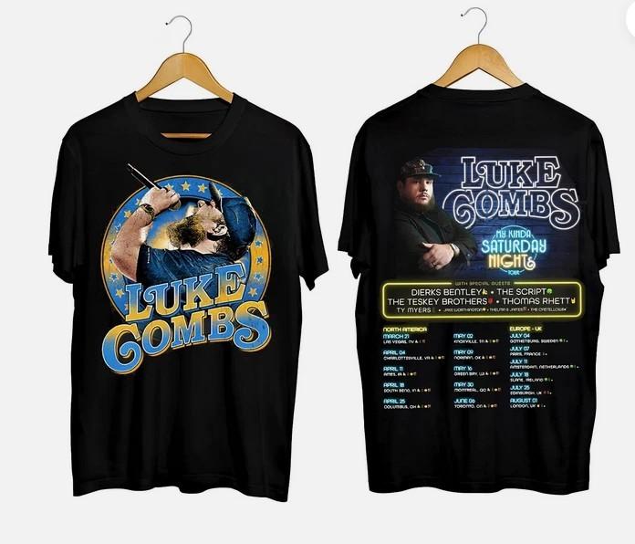 My Kinda Saturday Night Tour 2026 Luke Combs Double Sided T-Shirt Unisex T-Shirt