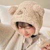 Женская Шапка Сладкая Лыжная Сохраняющая Тепло Велосипедная Ветрозащитная На шнуровке Милая Овечья Шерсть