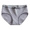 Women Panties Thread Bow Decor Mid Waist Elastic Cotton Underpants Seamless Max