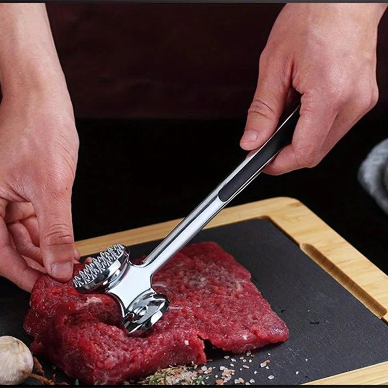 Сверхпрочный молоток для отбивания мяса из нержавеющей стали, с многофункциональным дизайном - Изготовлен из цинкового сплава.