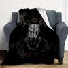 Deer Skull Flannel Blanket Throw Blanket Soft Warm Sofa Bed Camping Home Decor Unique Christmas Gift C92671