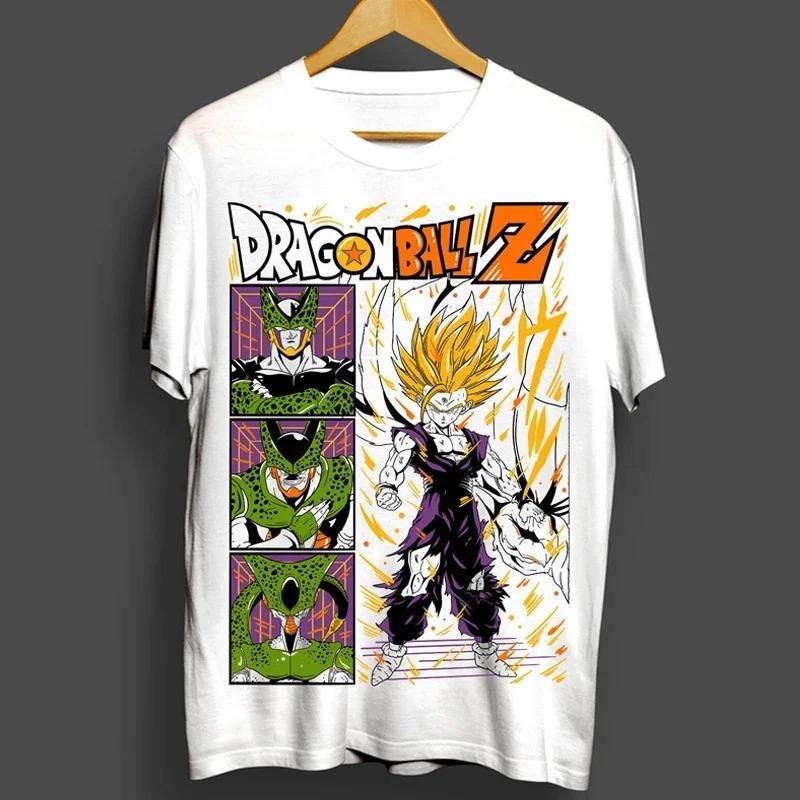Dragon Ball Z Мужские Женские Мужские Футболки Сон Гоку Веджета Оверсайз 100% Хлопок Одежда Смешная Футболка с Коротким Рукавом Круглый Вырез Новое Поступление Футболки