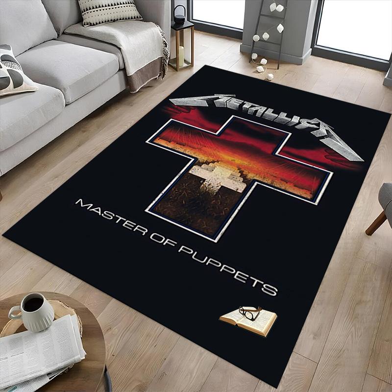 1pc Metallica Master of Puppets Home Office, Durable Polyester Floor Mat with Easy, Office Decor, Urban Style, Nonslip Backing