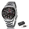 Мужские водонепроницаемые часы с хронографом, LIGE