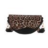 Niche Design Simple Saddle Bag Trendy Universal Small Square Bag Wide Плечевой ремень Leopard Print Single Shoulder Messenger Bag