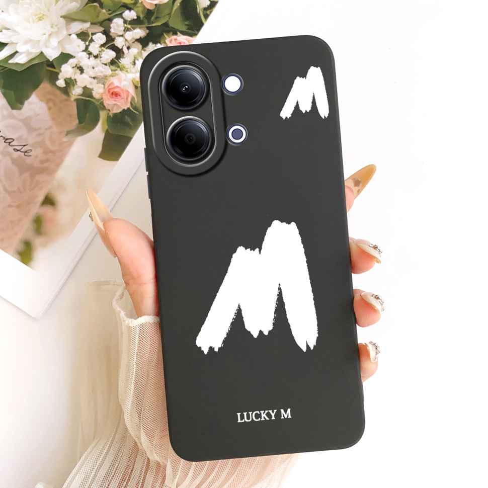For vivo Y05 4G Case Fashion Simple Letters A-Z Silicone Back Cover For Vivo Y11D VIVO Y05 4G Bumper Phone Cases Shockproof