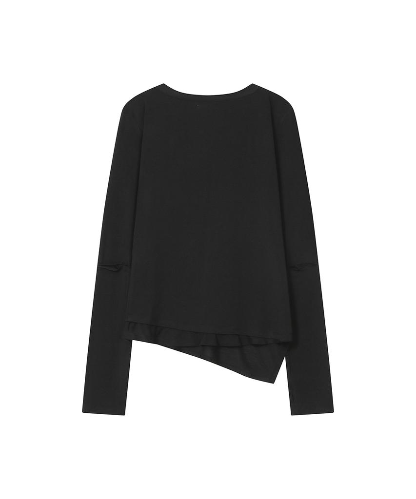 MISEKI SEOUL Slash Button Layered Long Sleeve Black