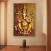 Ганапати Ганеш, картина на холсте из драгоценных камней, религиозная золотая фреска, поклонение индуистским богам, богиням и богам для украшения дома
