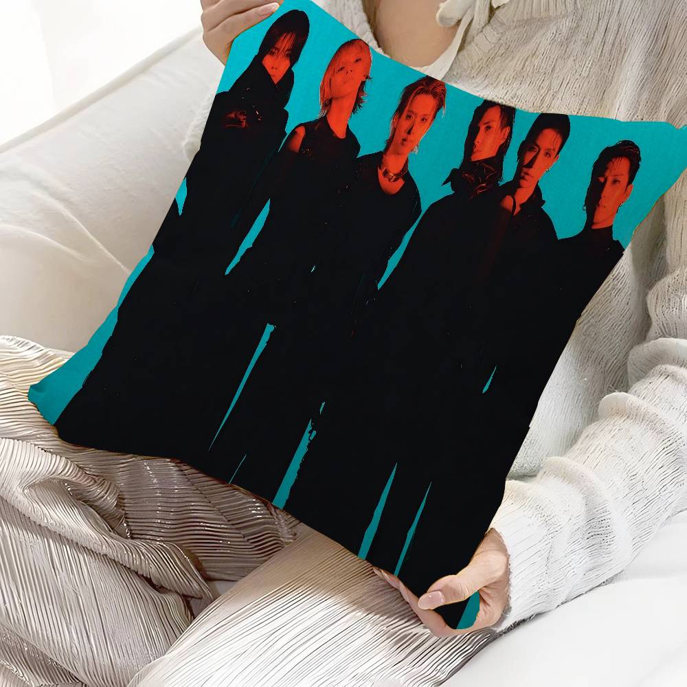Band X-Xdinary Heroes Pillow Covers Cartoon Sofa Decorative Home Double-Sided Printing Short Plush Cute Cushion Cover