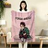 1PC Demon Slayer Patterned Flannel Blanket Suitable For All Seasons For Home Decor Warmth And Comfort Gifts Holiday Present