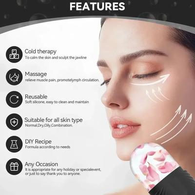 Ледяной ролик для лица и глаз Массаж лица Силиконовая форма для льда для лица Красота Отек Облегчение Массажер для лица Инструменты для ухода за кожей