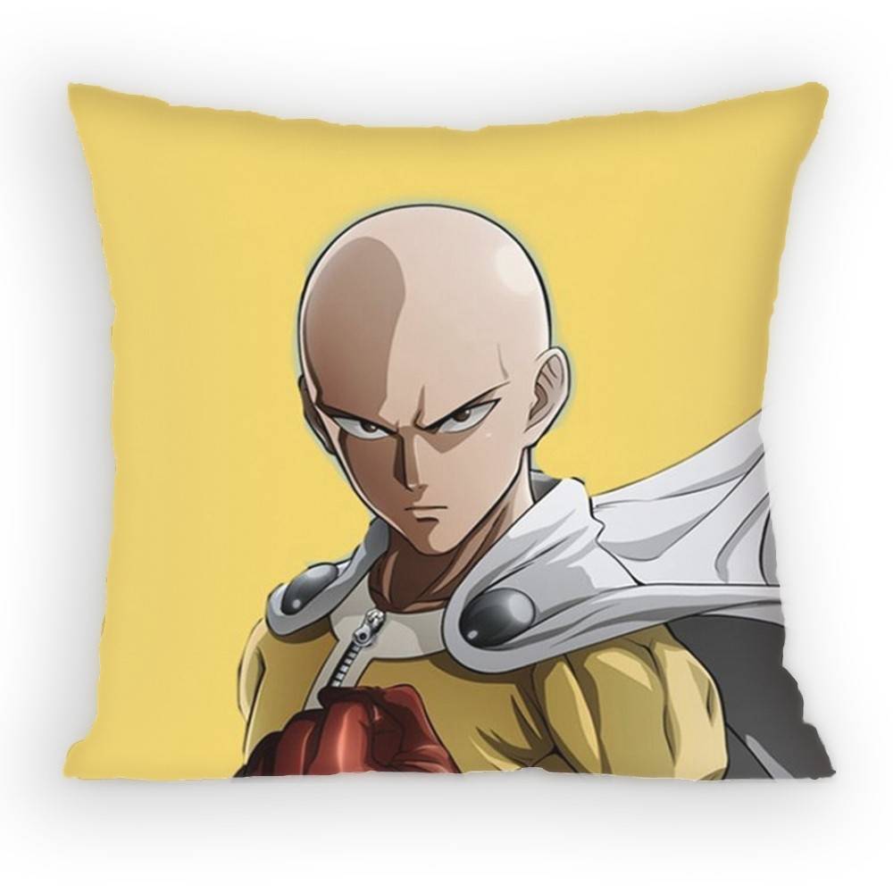 One PPunch SSaitama MMan Pillow Case Sofa Living Room for Bedroom car Headboard Backrest Cushion Square Cushion Nap Time