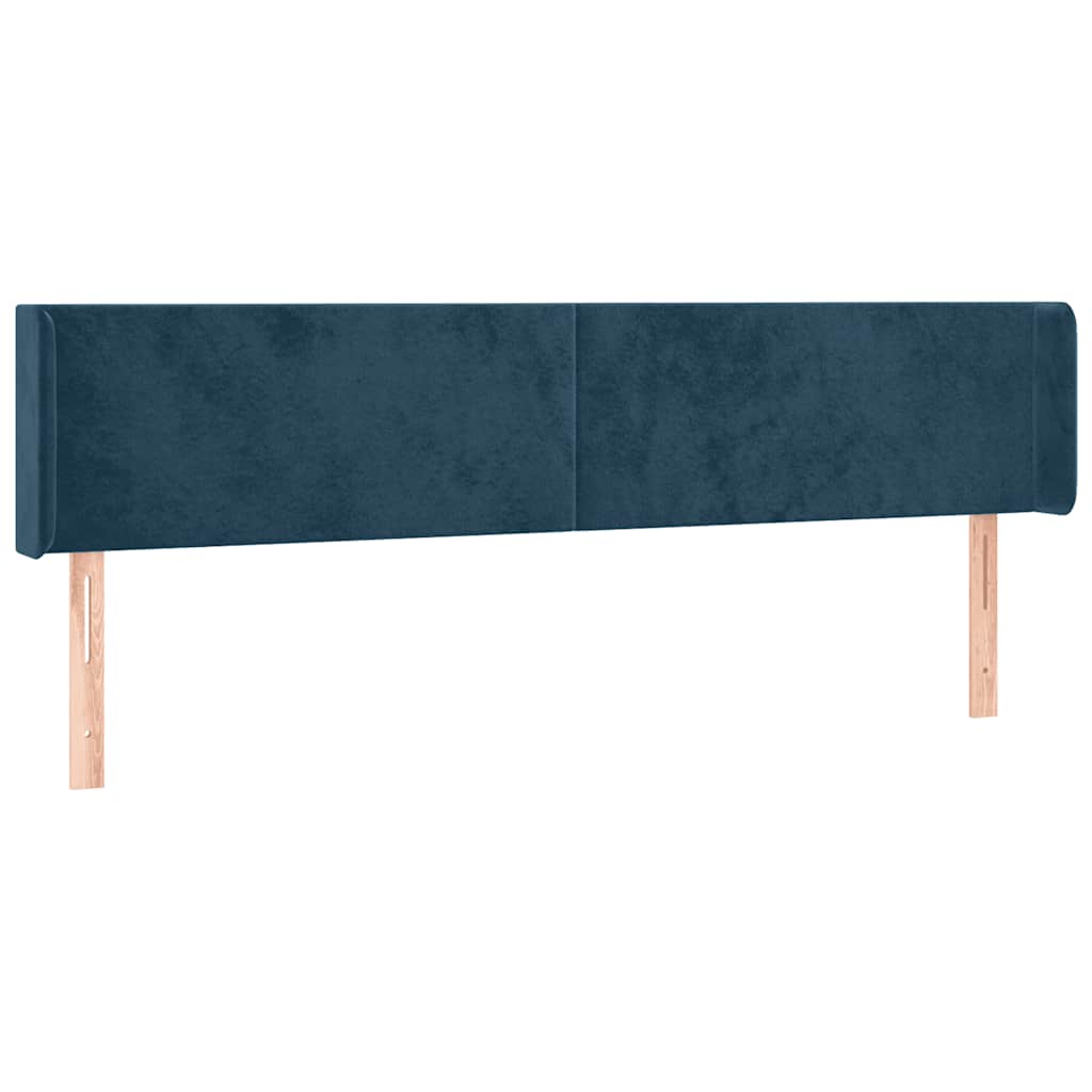 LED Headboard Dark Blue 203x16x78 88 cm Velvet