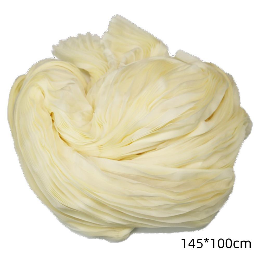 Handmade Pleated Organza Fabric Light Chiffon DIY Material New Wrinkled Cloth Fabric  Summer