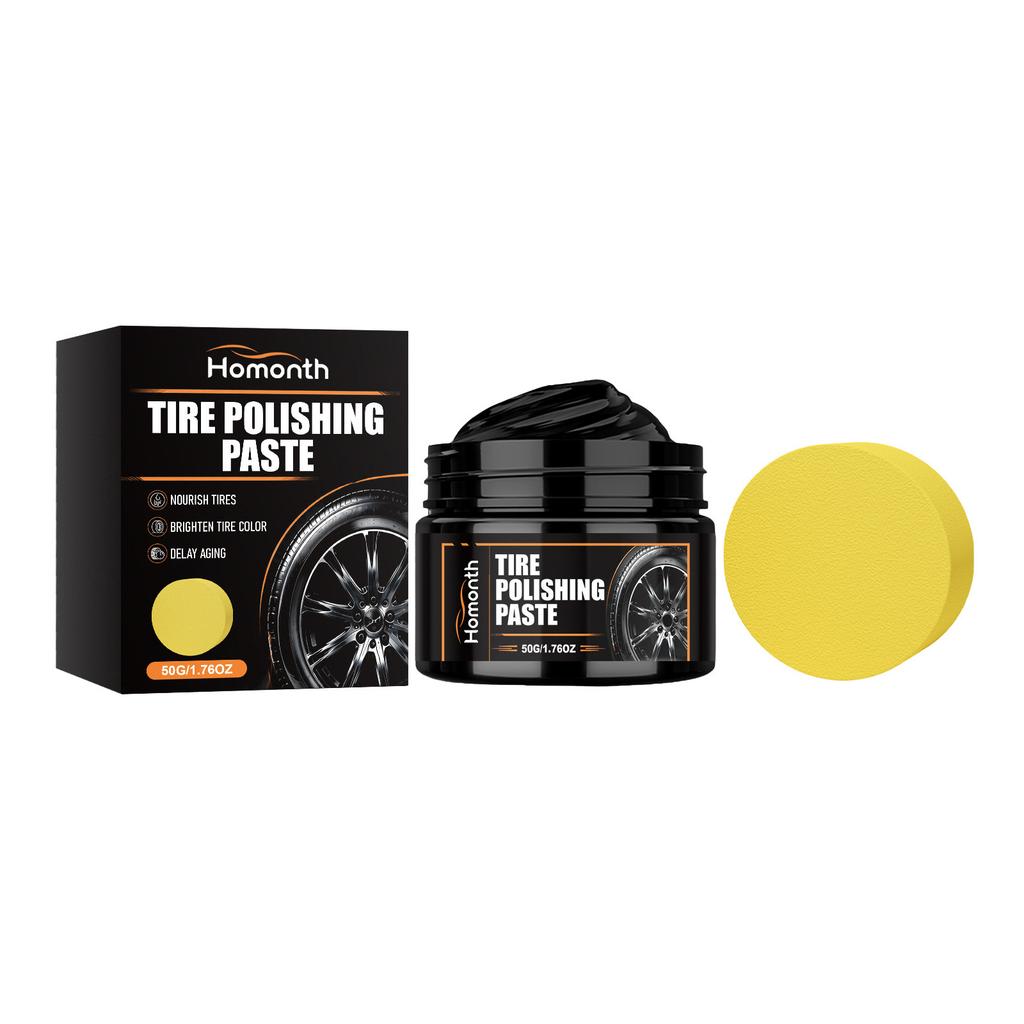 HOMONTH Tire Care Cream Car Tire Blackening Restorer Polish Shine Renew Daily Maintenance High Gloss Long-Lasting Universal