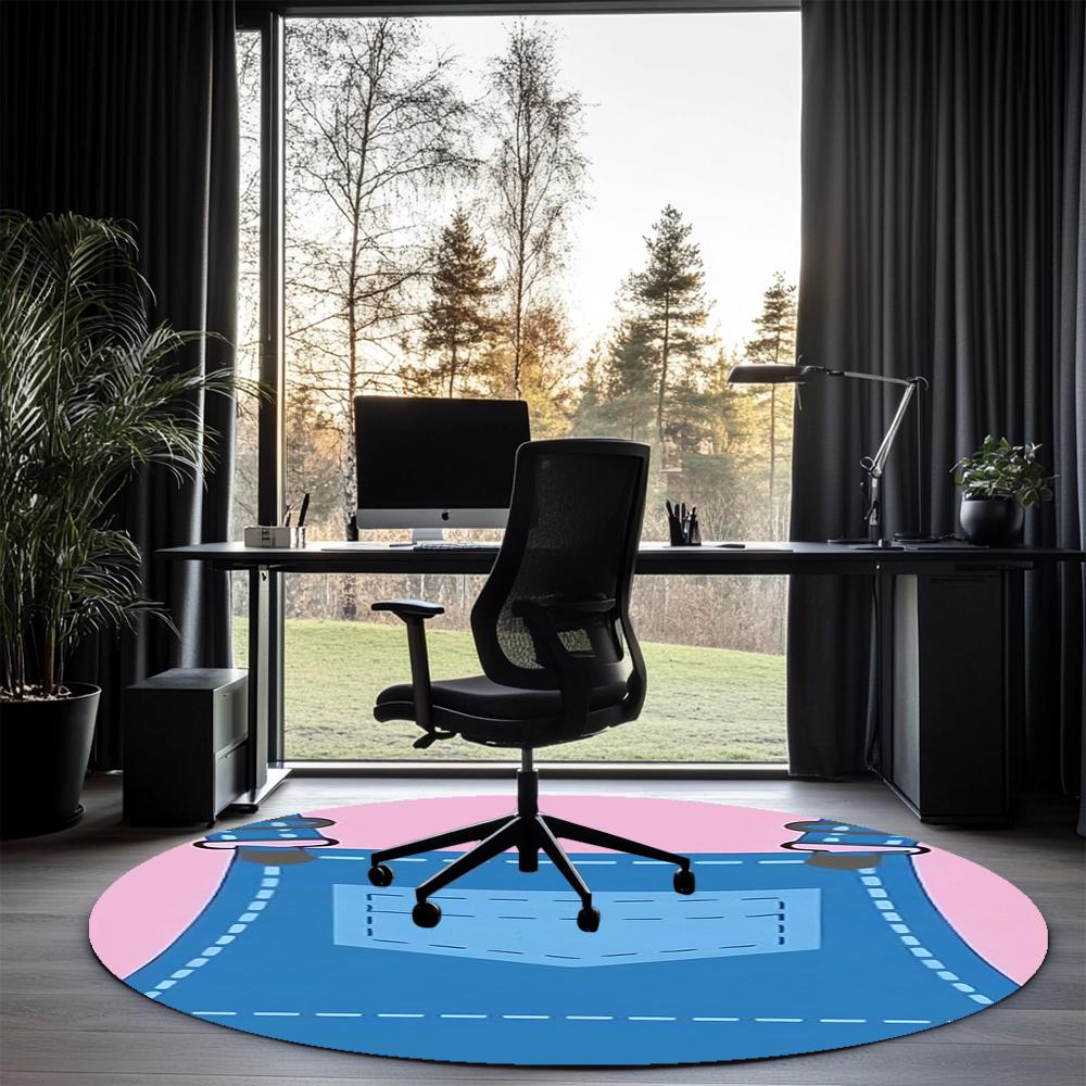 Ms. Rachel Printed Round Rug Carpet Chair Rug Area Rug Entryway Doormats,for Office Chair Living Room Bedroom Kitchen Room.