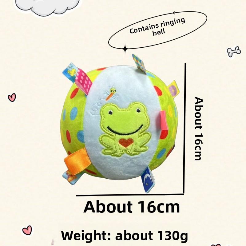 Puppy Frog Monkey Pattern Plush Cloth Ball Dog Pet Toy With Bell For Active Pets