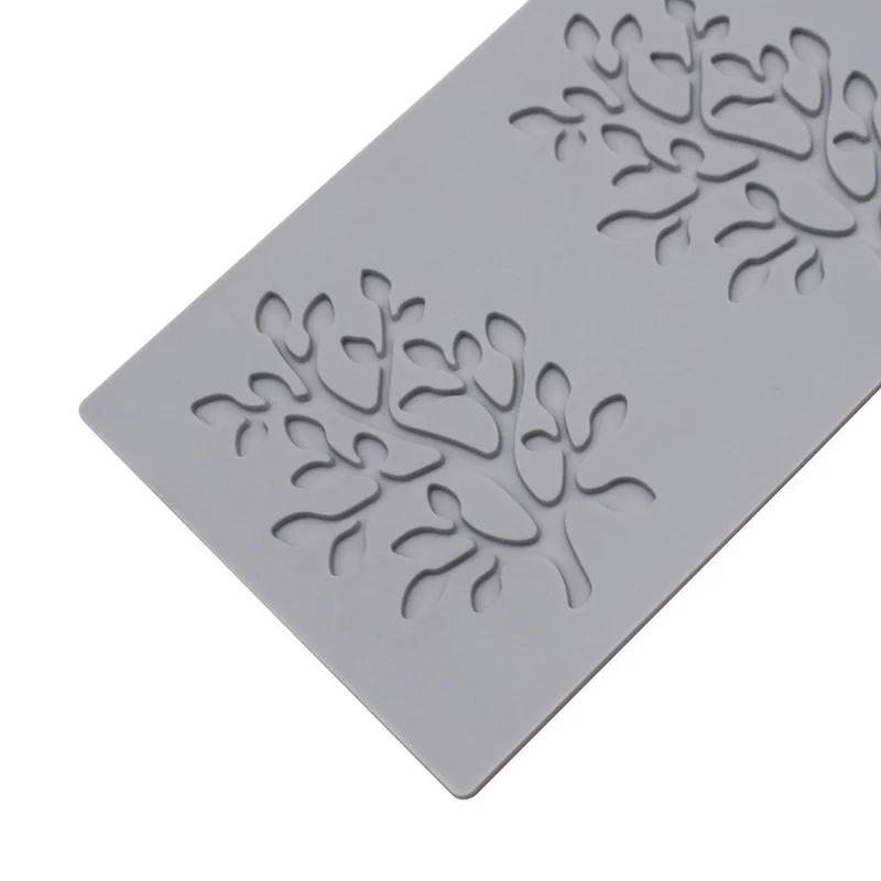 Многозвенная силиконовая форма для торта в виде коралловой ветки и листа, коврик для кружева, самодельный шоколад, креативное украшение, форма для выпечки, кухонный инструмент