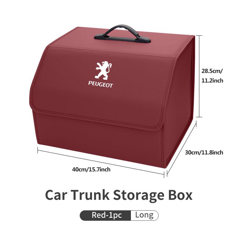 2026 Hot Car Sticker For Peugeot Big Capacity Car Trunk Storage Box Folding Multiuse Tool Tidying 407 508 2008 5008 307 308 3008