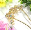 Kanzashi Hair Ornament for Japanese Formal Hair Cherry Gold [MiaoMiao] Clothing, Yukata, U-shaped, Kimono, Accessory, Pearl, Metal, Antique, Blossom,