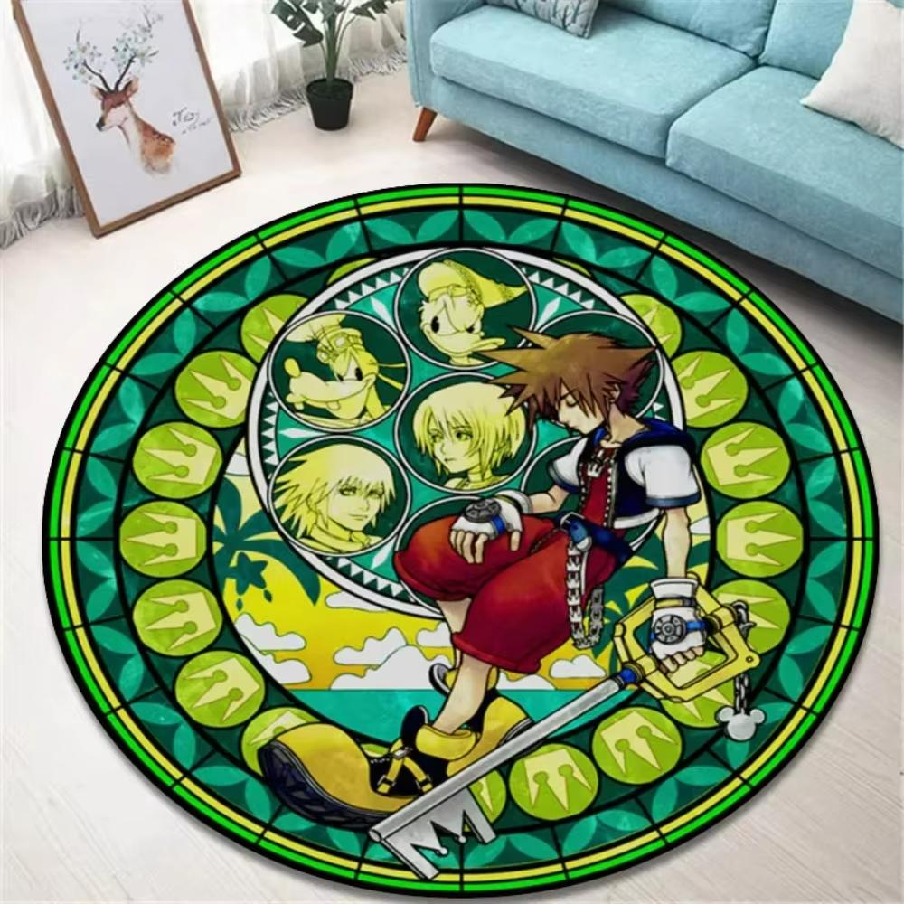 Игривый Ковер K-Kingdom Hearts Круглый Ковер Мужская Пещера Гостиная Диван Декор Ковер Прикроватный Мягкий Коврик Игровая Комната Вращающееся Кресло Напольный Коврик