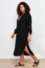Women's Style Plus Size Dress Black Woven Beach Dress