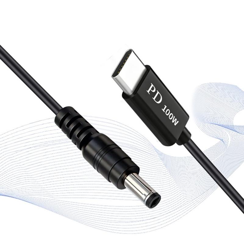 PVC Type C to DC5.5mm Chargers Cord Supporting 65W Fast Charge For Enhances Longevity And Portable Use