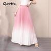 Элегантная женская А-силуэта плиссированная юбка градиентного цвета с широким подолом средней длины на резинке, облегающая юбка QT2643