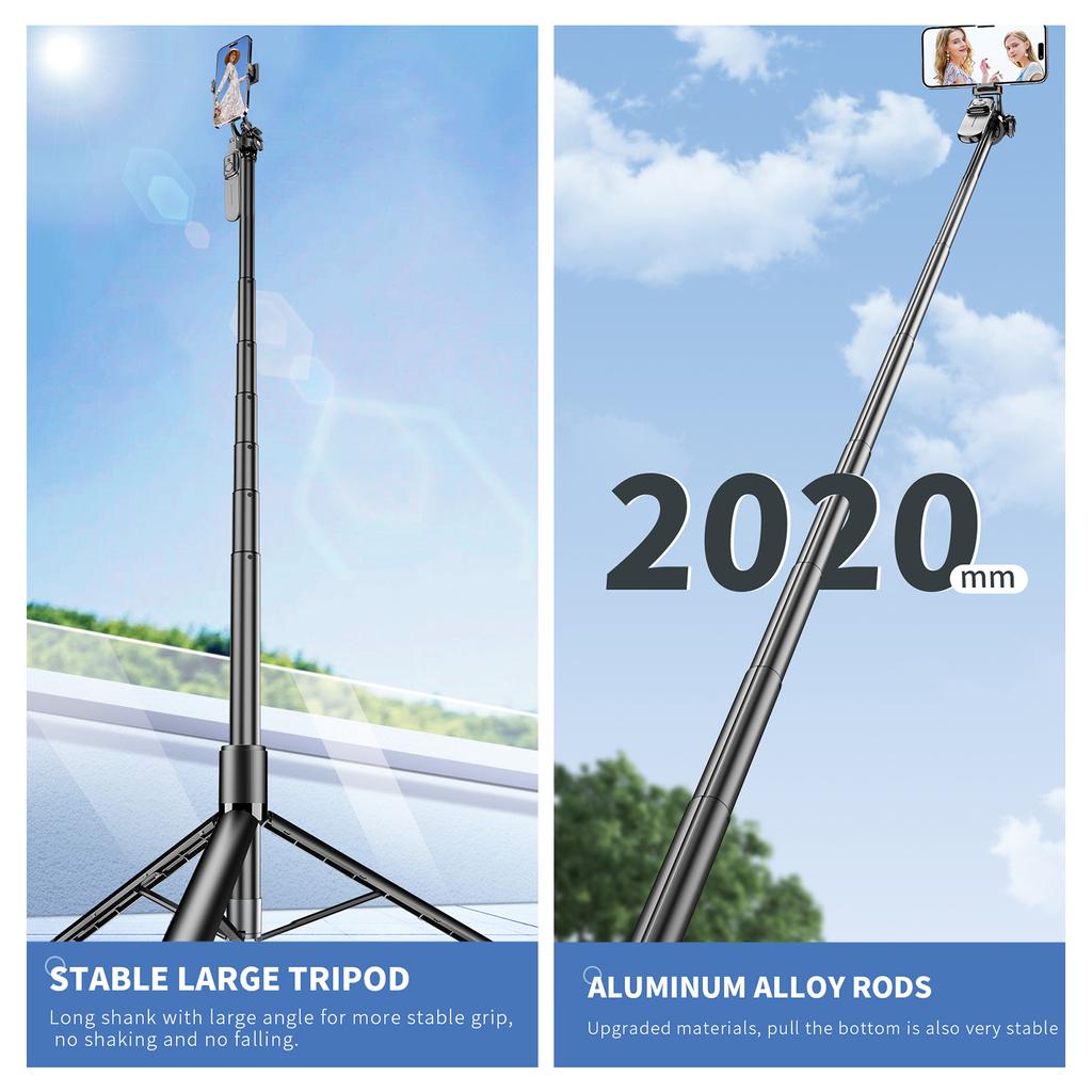 79.5-Inch Multi-function Selfie Stick Portable Gimbal Stabilizer with Aluminum Alloy Telescoping