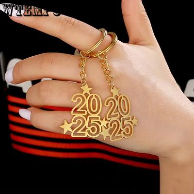 4 шт. 2025 г. Цифровые железные брелки со звездами для женщин и мужчин, повседневные рюкзаки, сумки, автомобильные подвески, аксессуары
