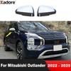 Для Mitsubishi Outlander 2024 2025 Углеродные накладки на зеркала заднего вида дверей автомобиля, боковые крышки зеркал, аксессуары