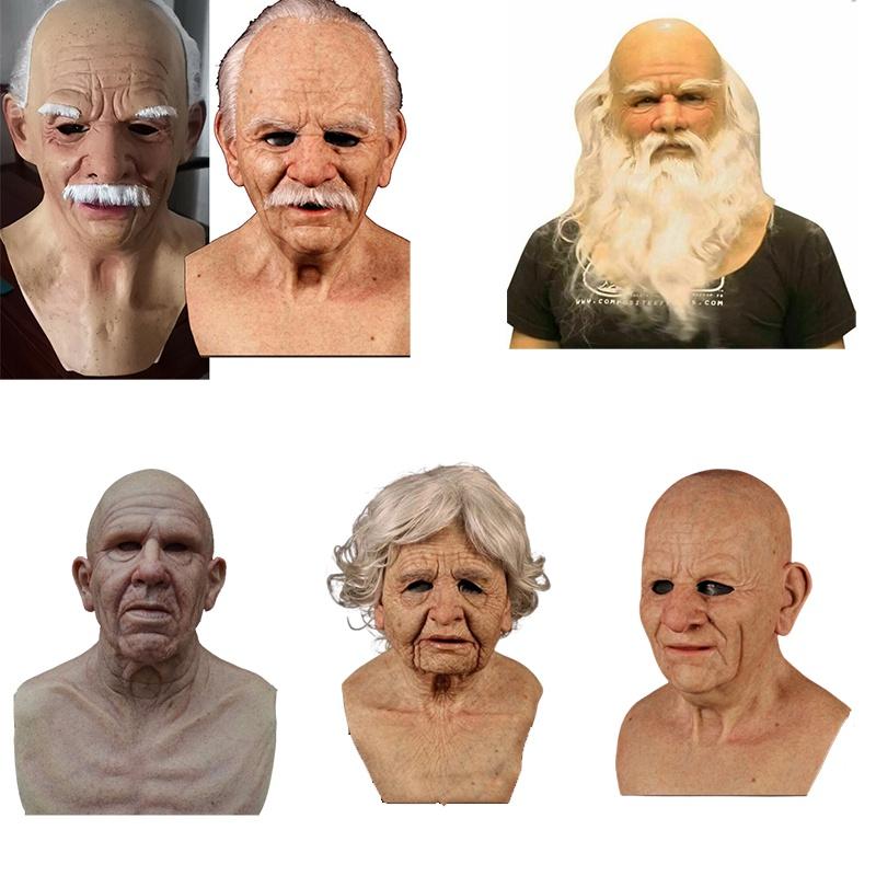 Реалистичная латексная маска лица старика для маскарадного костюма, косплея, Хэллоуина, высококачественный материал
