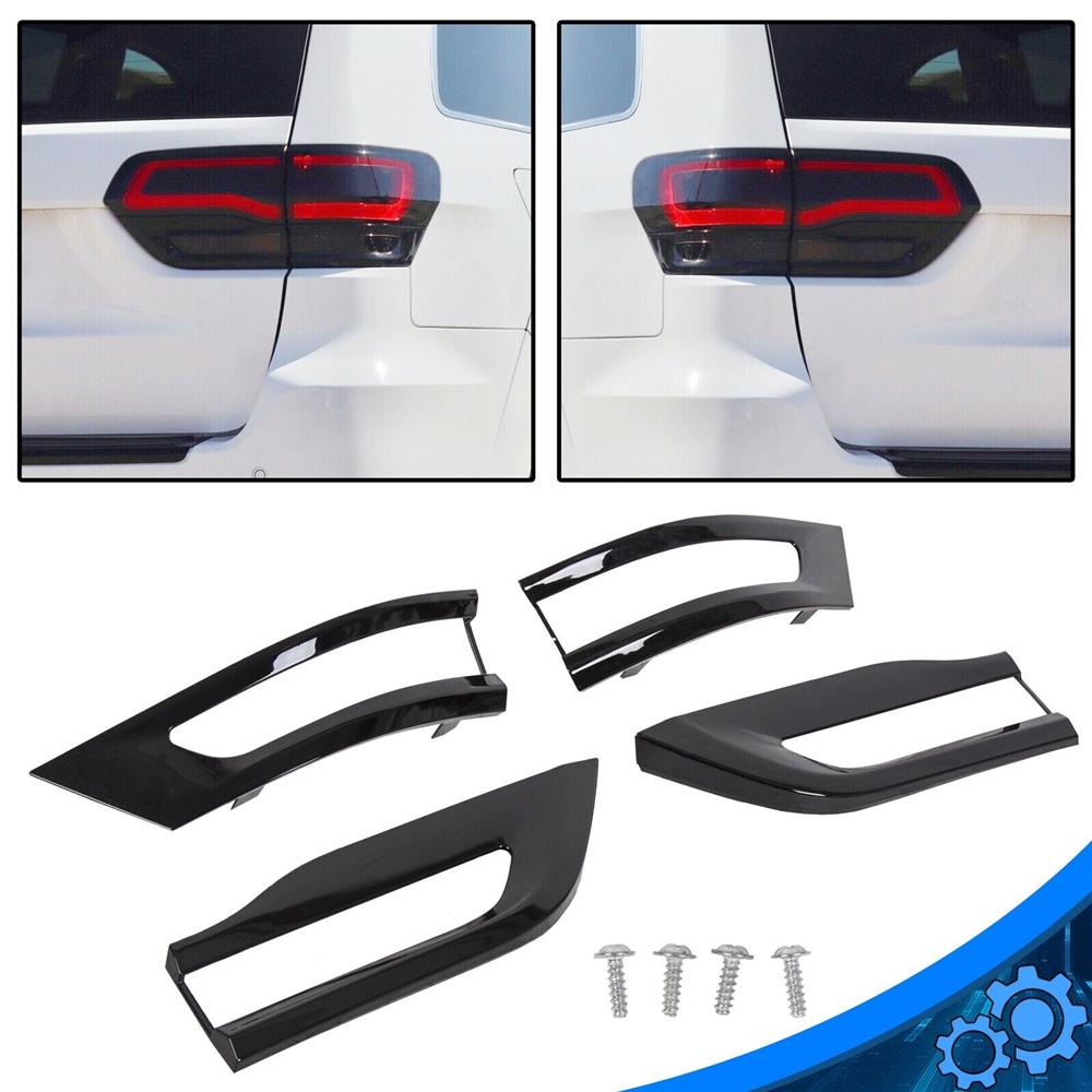 Gloss Black Tail Light Lamp Cover Trim Bezels For Jeep Grand Cherokee 2014-2021