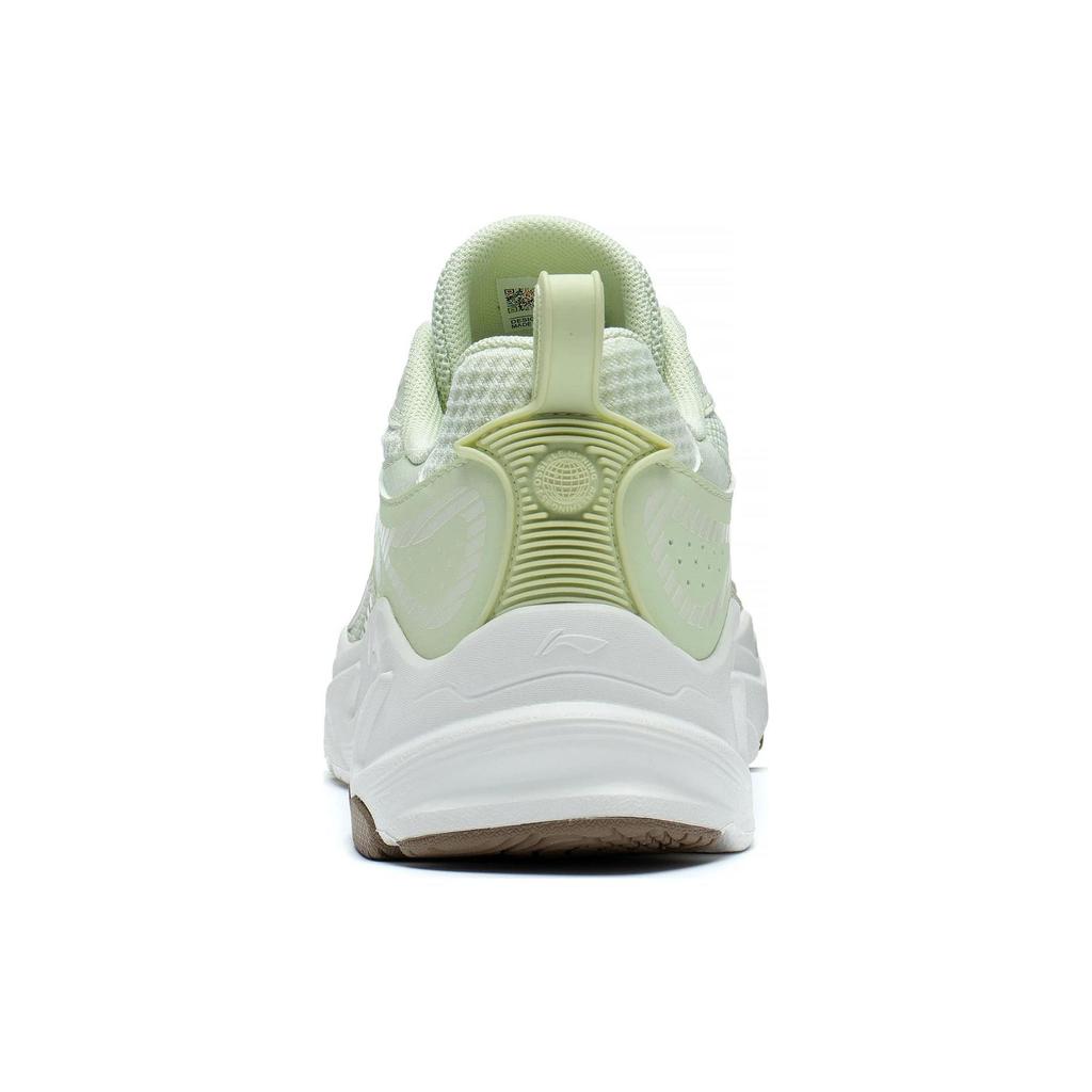 Li Ning Амортизирующие Нескользящие Износостойкие Низкие Беговые Кроссовки Женские Бело-Зеленые ARXT010-4
