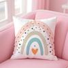 Rainbow Print Cushion Cover Linen Pillowcase Cover Soft Decor for Sofa Home Room